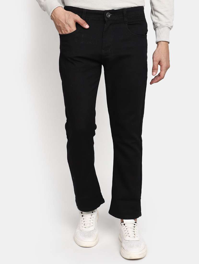 mens straight fit plain jeans