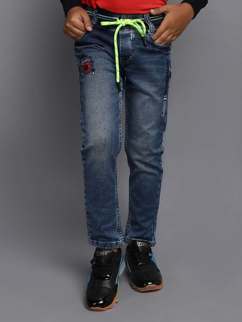 boy's printed slim fit jeans