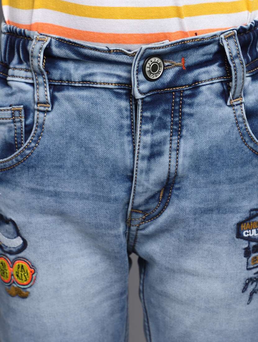 boy's patched slim fit jeans - 20687008 -  Standard Image - 5