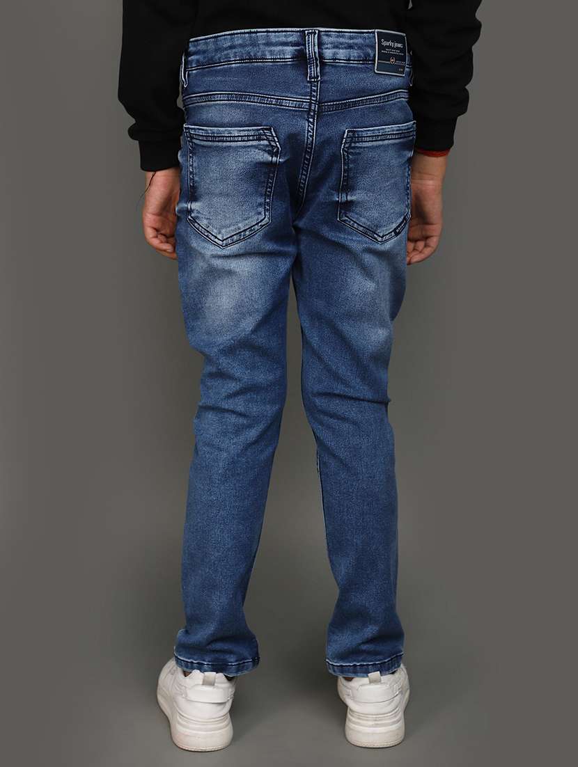 boy's plain slim fit jeans - 20687041 -  Standard Image - 3
