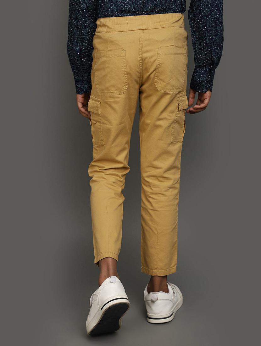 boys mid rise solid cargo trouser - 20687059 - Standard Image - 3