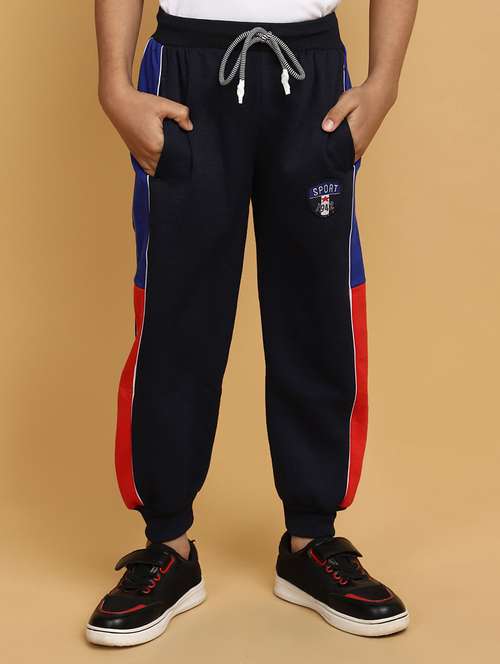 boys mid rise cotton track pant - 20687068 -  Standard Image - 0