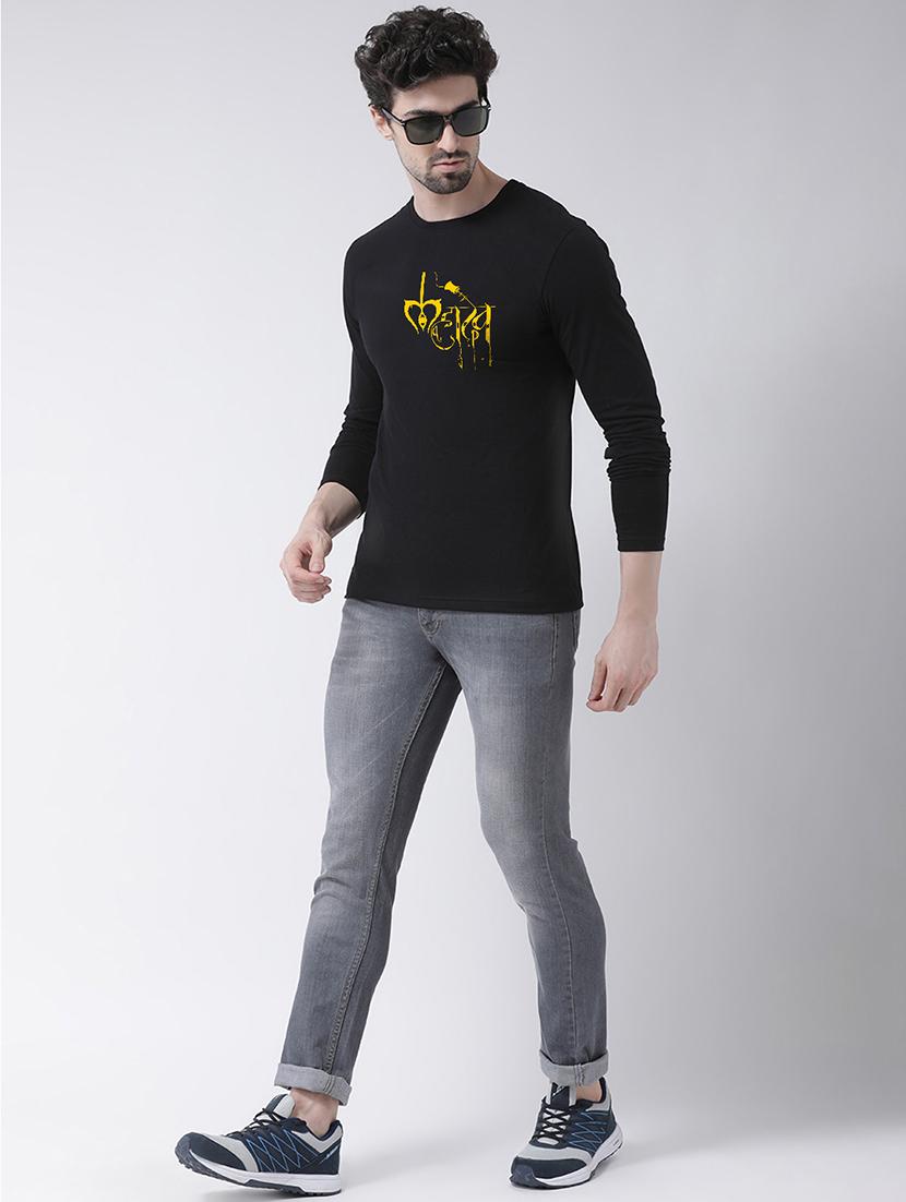 men round neck chest print t-shirt - 20687080 - Standard Image - 3