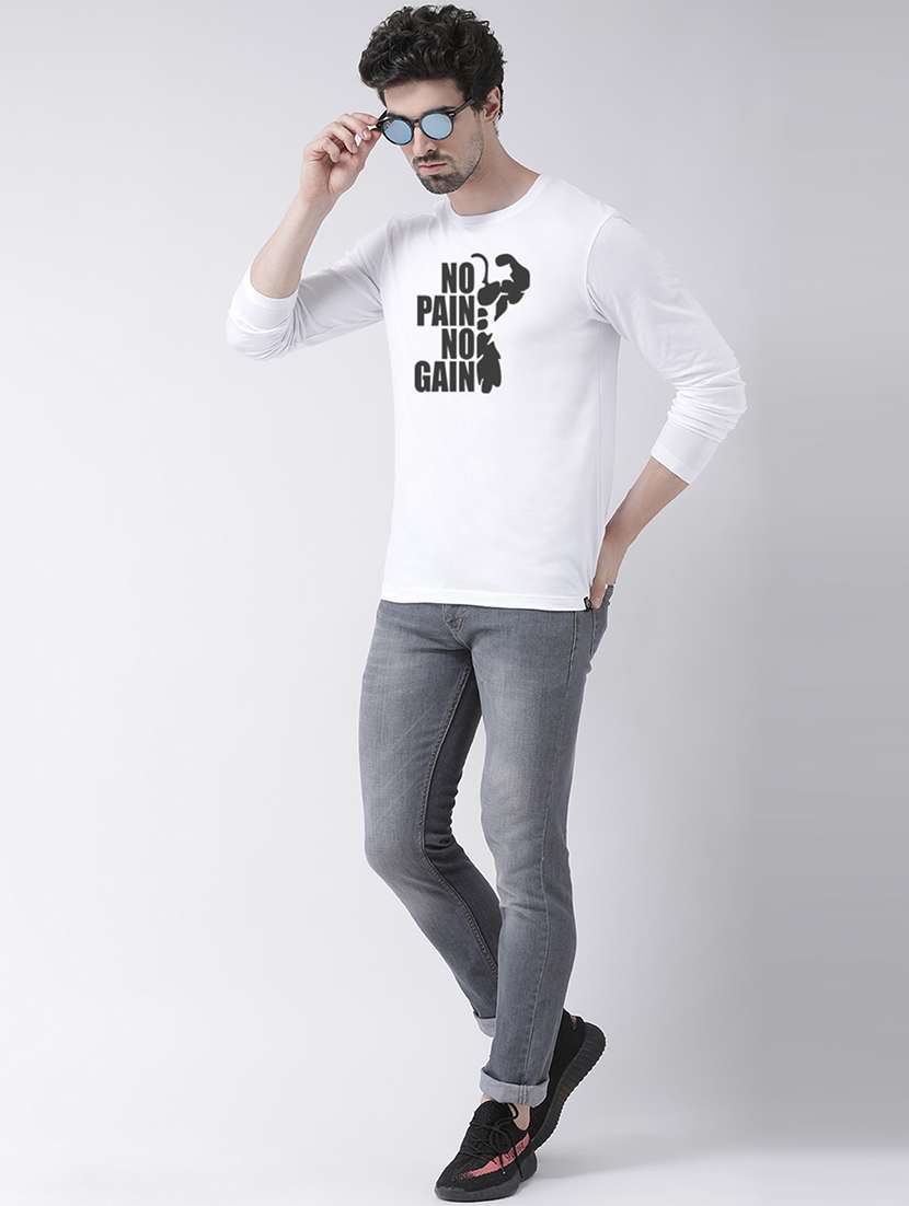 men round neck front print t-shirt - 20687087 - Standard Image - 3