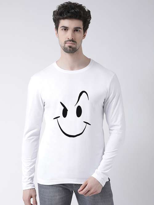 men round neck front print t-shirt - 20687088 - Standard Image - 0