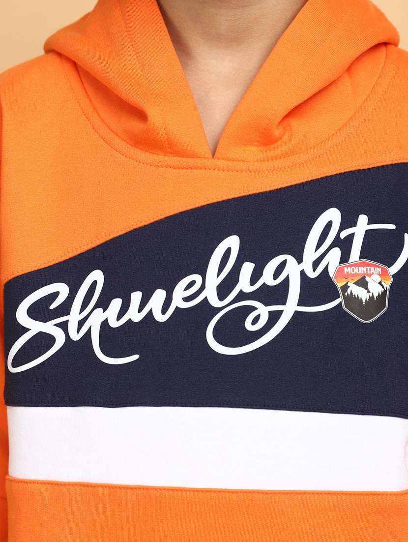 orange cotton blend chest print sweatshirt - 20687184 - Standard Image - 5