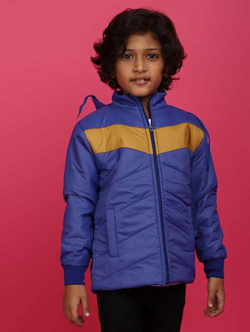 boys long sleeved color block quilted jacket - 20687202 -  Standard Image - 0
