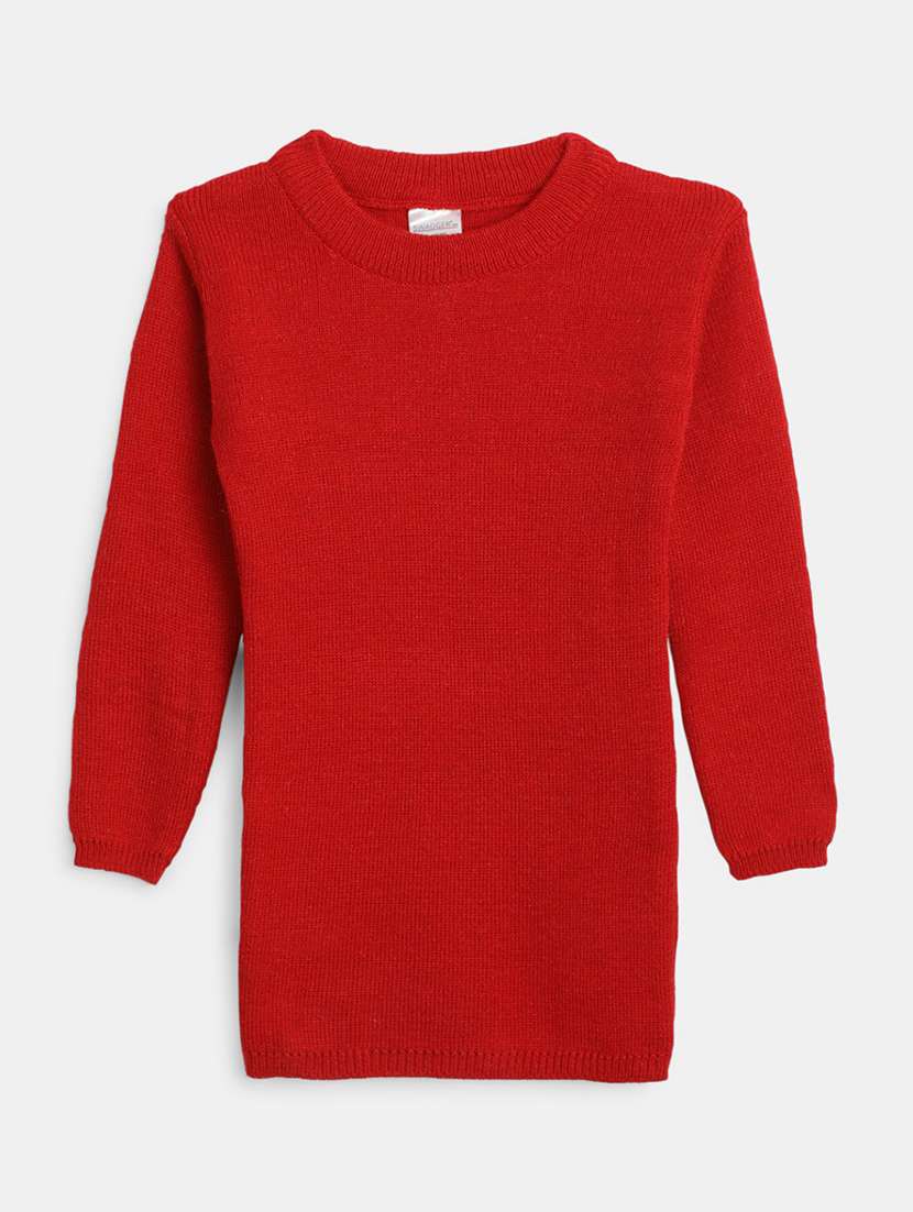 girls long sleeved solid regular sweater - 20687291 -  Zoom Image - 0