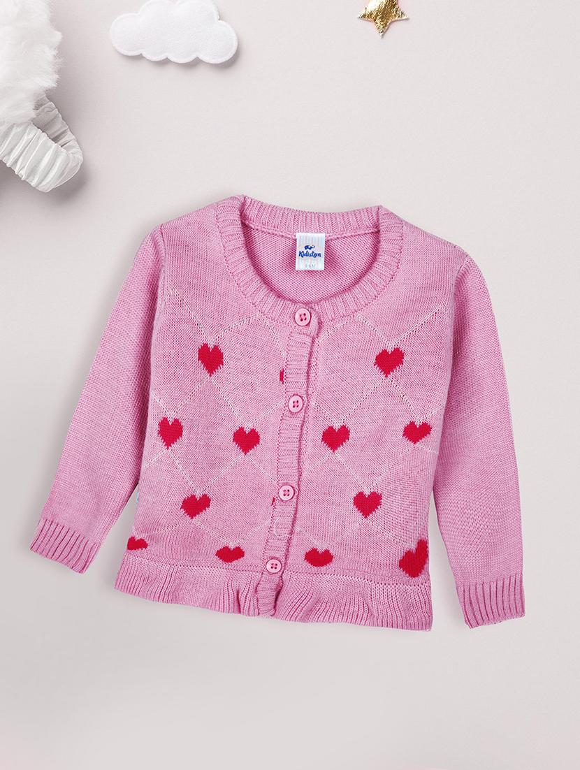 girls long sleeved self design regular sweater - 20687331 - Zoom Image - 0
