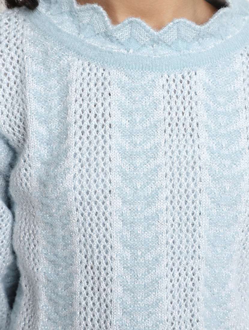 girls long sleeved self design regular sweater - 20687334 -  Standard Image - 5