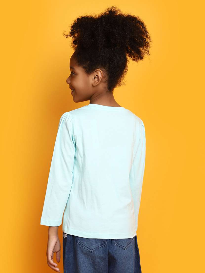 blue graphic print round neck tees - 20687451 -  Standard Image - 3