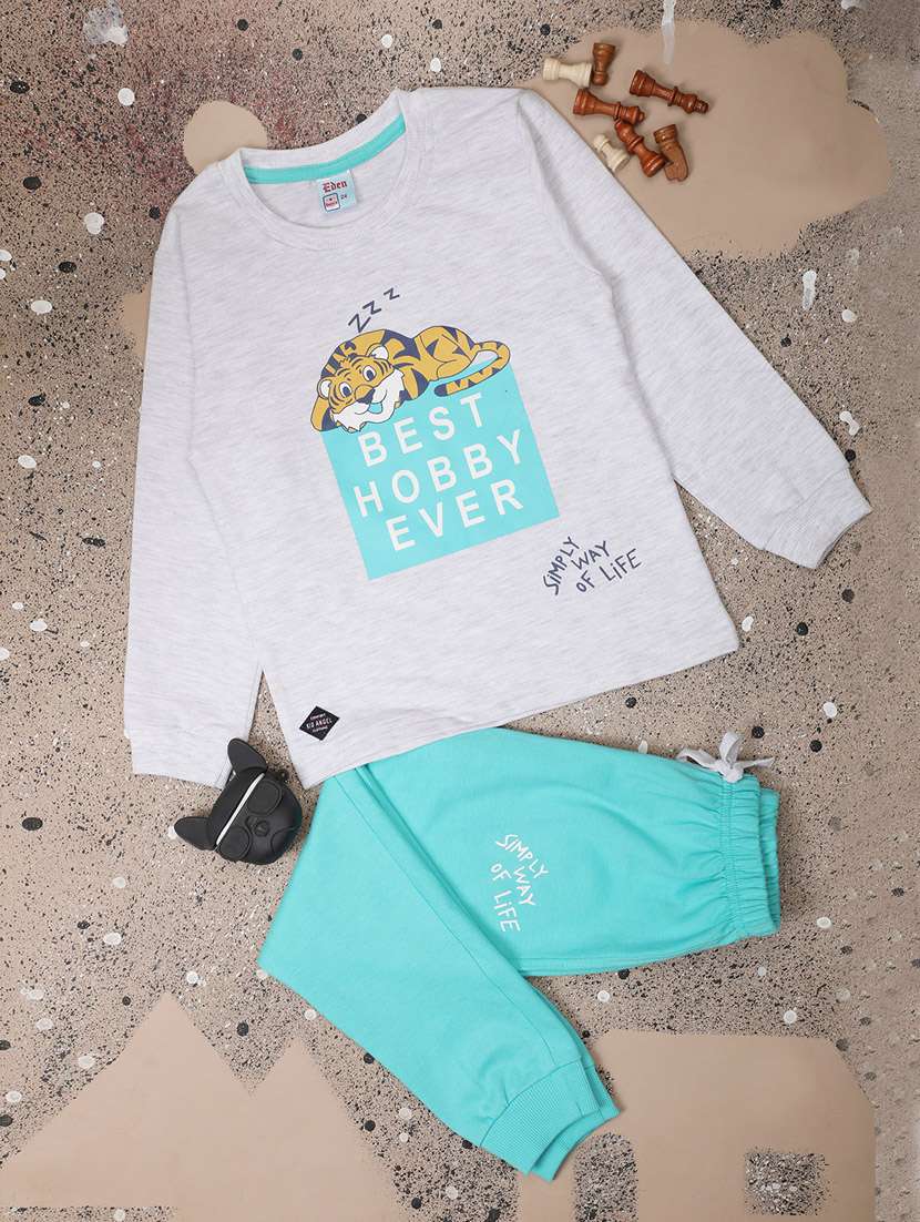 boys printed twin sets 