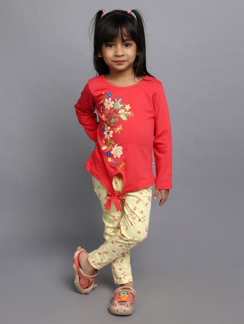 girls front print full lenght twin set - 20687579 - Standard Image - 0
