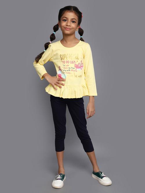 girls typography print full lenght twin set - 20687580 - Standard Image - 0