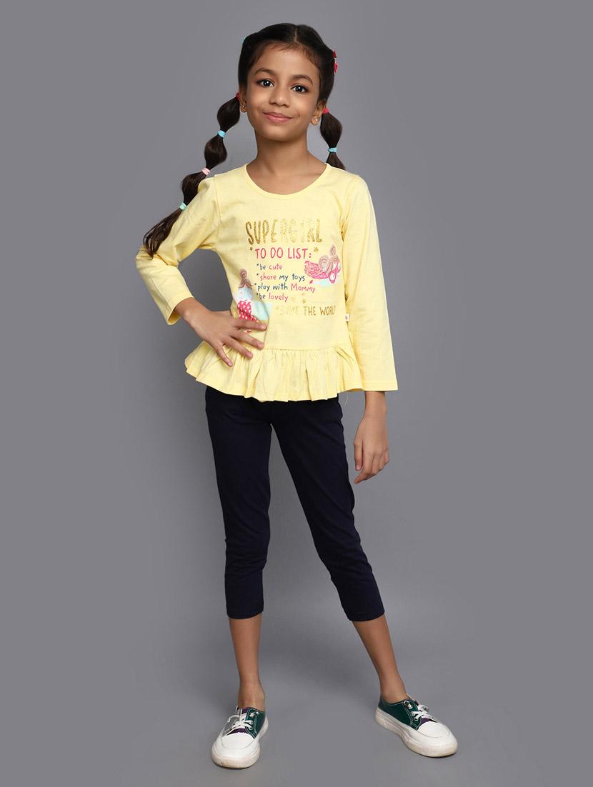 girls typography print full lenght twin set - 20687580 - Zoom Image - 0
