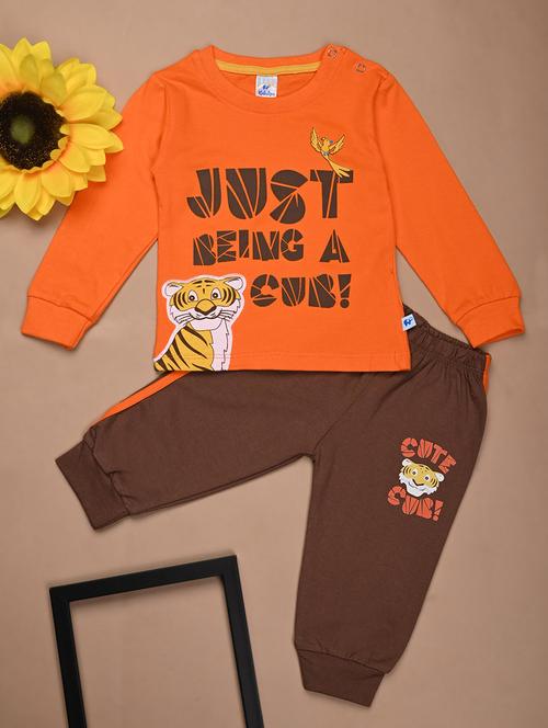 kids typography printed full lenght twin set - 20687593 -  Standard Image - 0