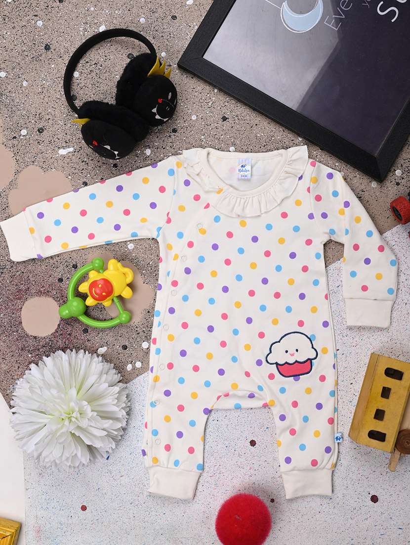 kids polka print cotton romper