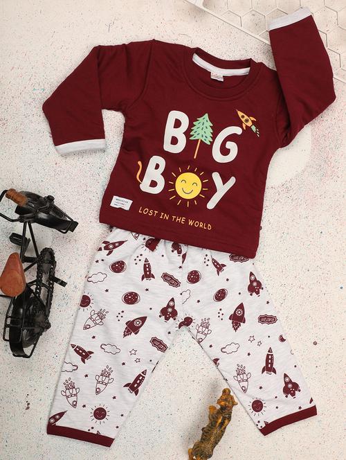 maroon wool blend suit sets twin & dungree - 20687833 - Standard Image - 0