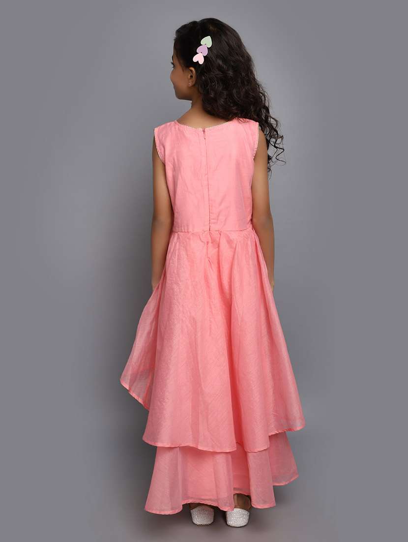 pink round neck neck party gown - 20687931 -  Standard Image - 3