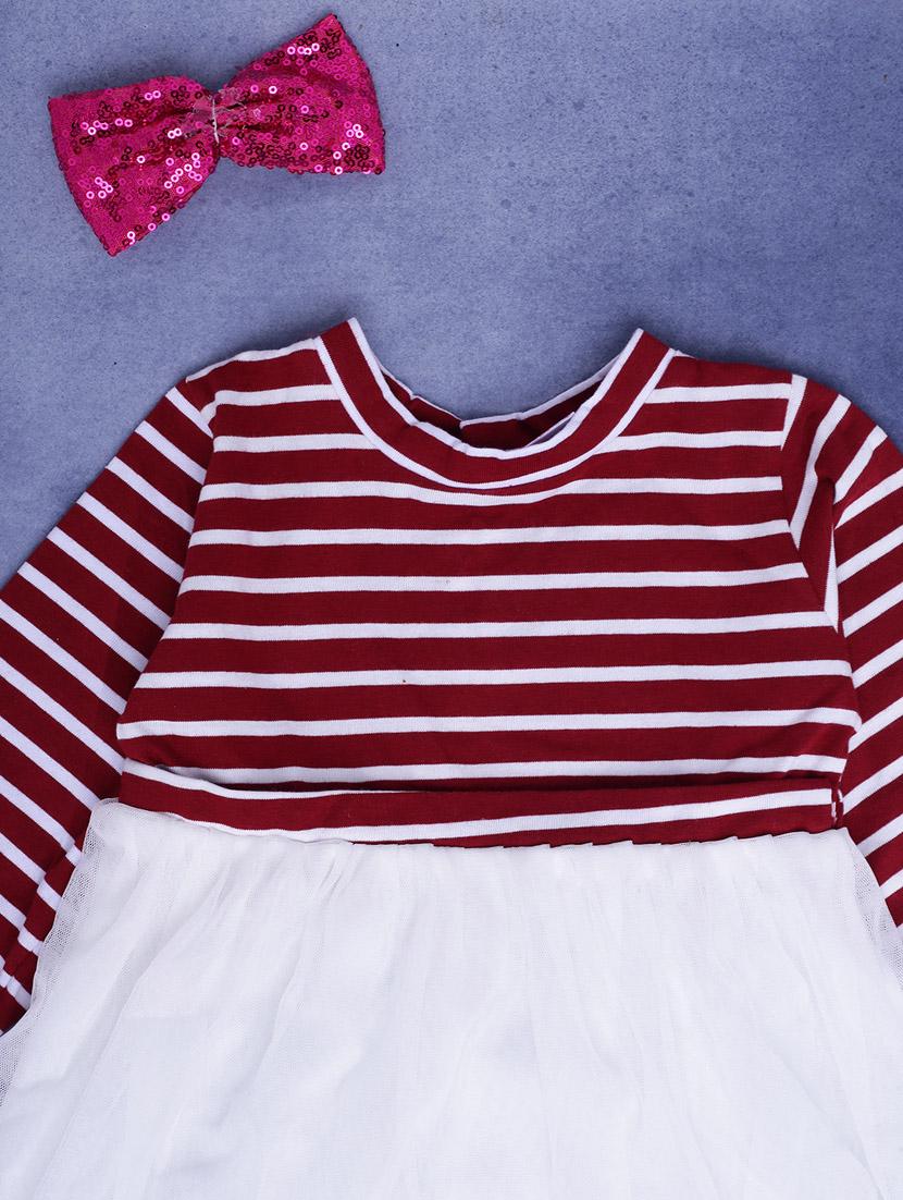 girls round neck long sleeves frock - 20687939 - Standard Image - 3