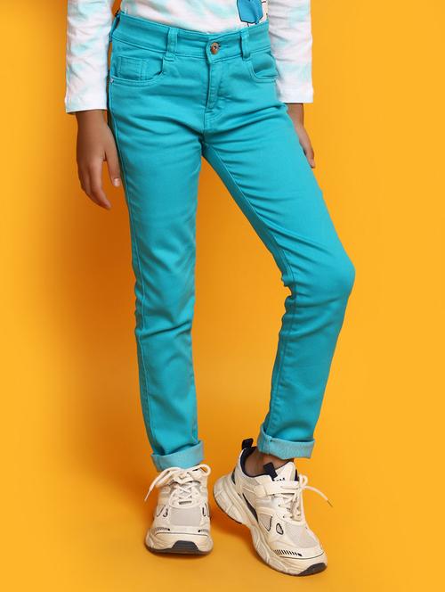 girls solid slim fit jeans - 20687980 - Standard Image - 0