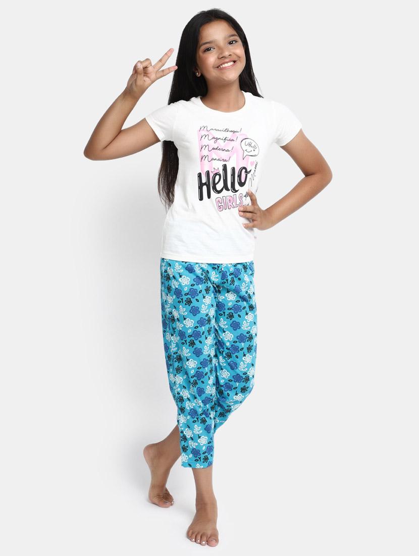 girls mid rise cotton nightwear pyjama - 20687984 - Standard Image - 3