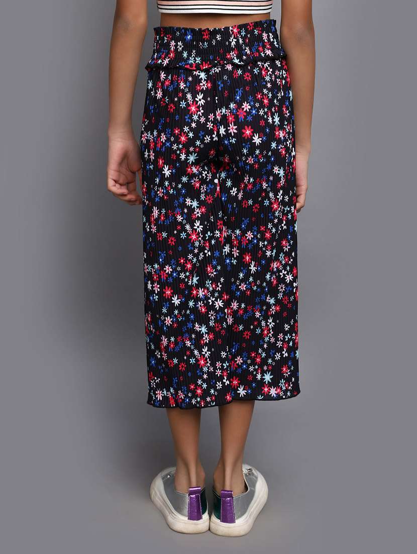 black floral printed palazzo - 20687985 -  Standard Image - 3