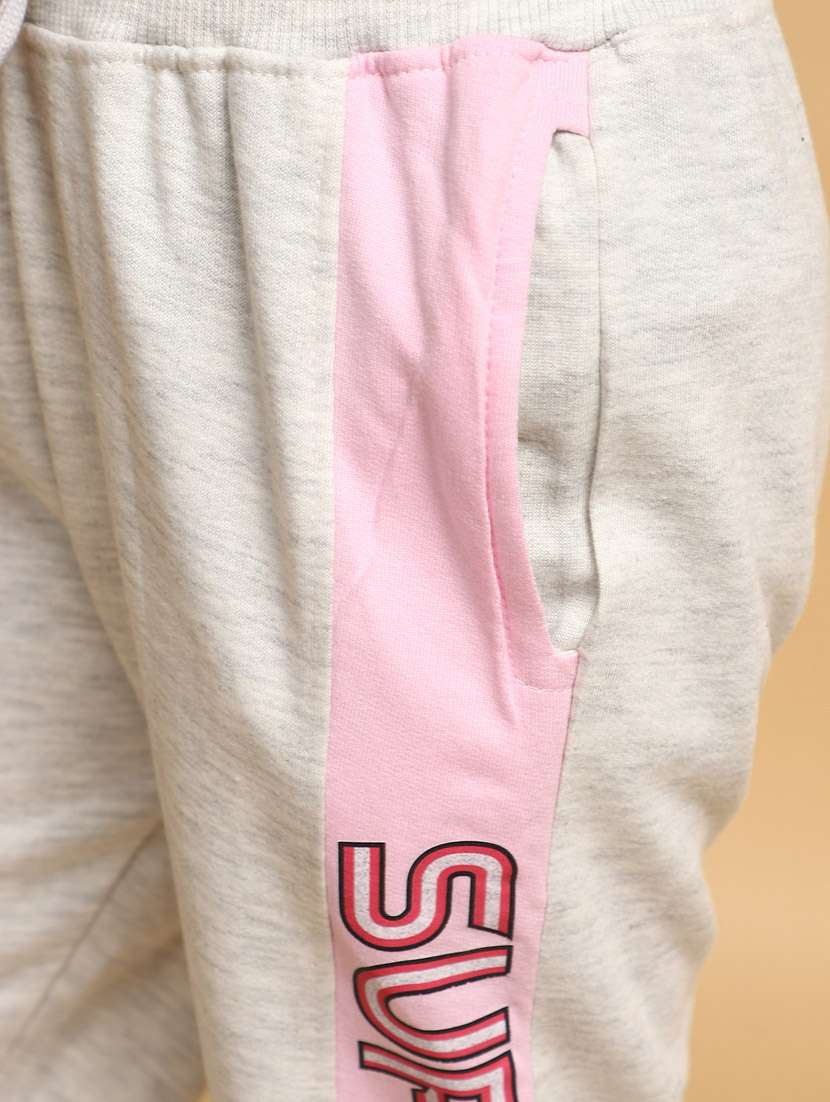 girls mid rise placement printed track pant - 20688025 -  Standard Image - 5