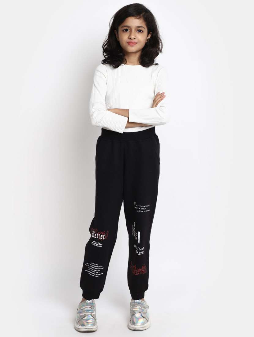 Girls Mid Rise Placement Printed Jogger - 20688026 -  Standard Image - 3