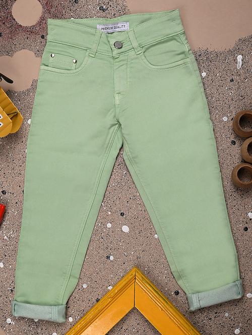 girls mid rise solid casual trouser - 20688064 -  Standard Image - 0