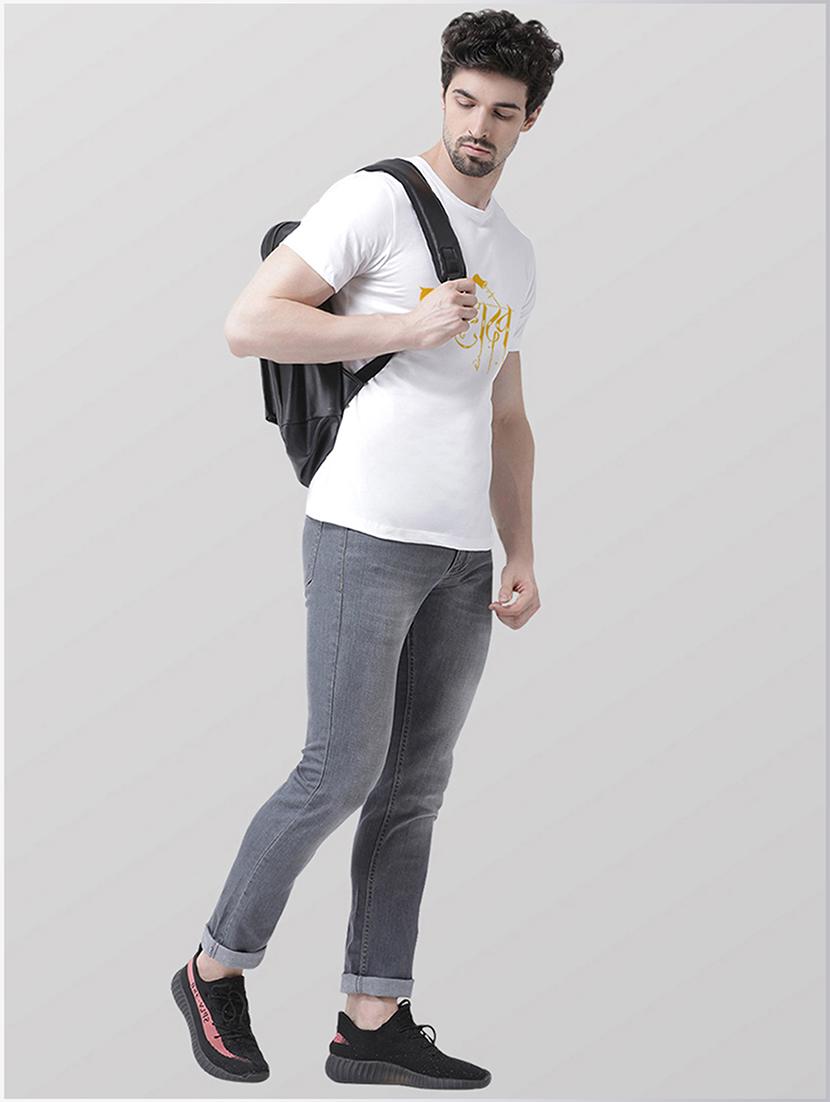 men round neck chest print t-shirt - 20688103 - Standard Image - 3