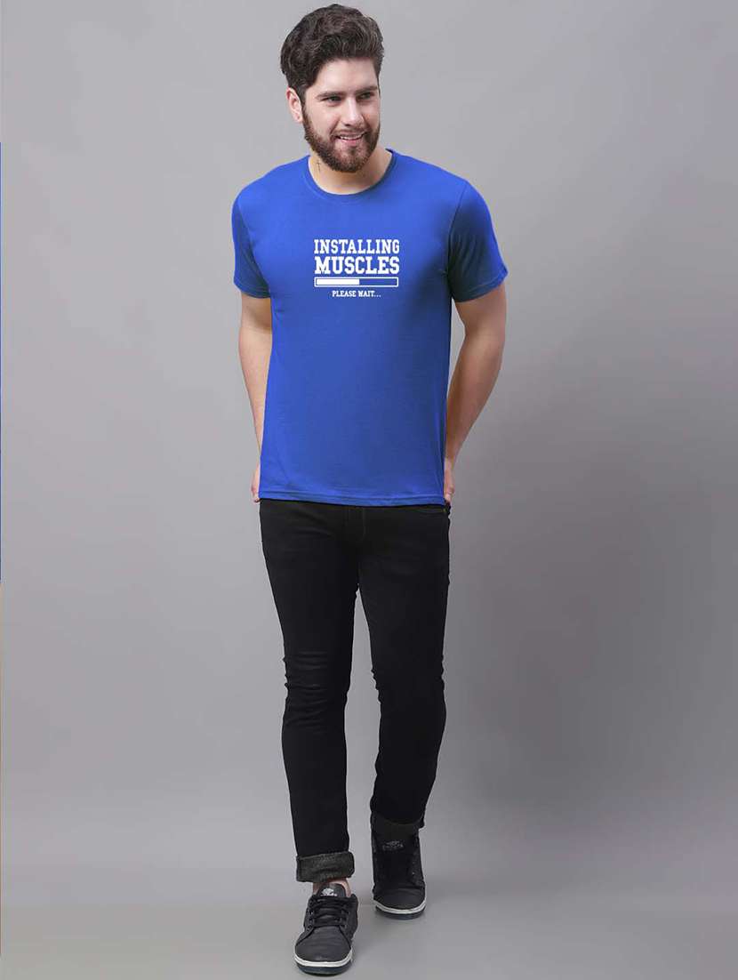 men round neck chest print t-shirt - 20688105 - Standard Image - 3