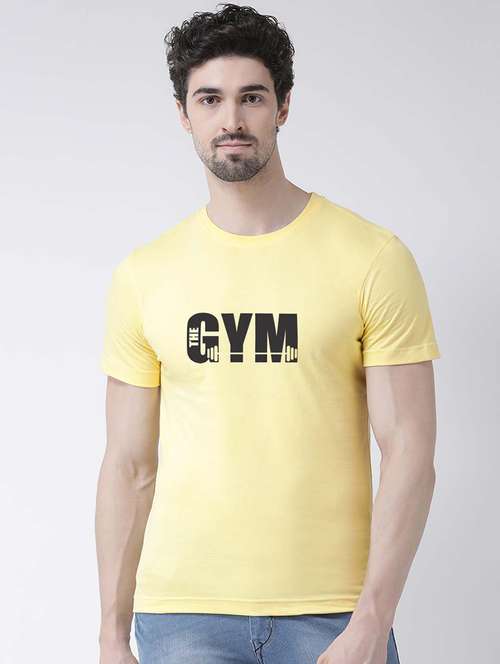 men round neck chest print t-shirt - 20688128 -  Standard Image - 0