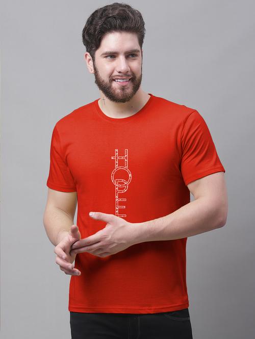 men round neck front print t-shirt - 20688133 -  Standard Image - 0