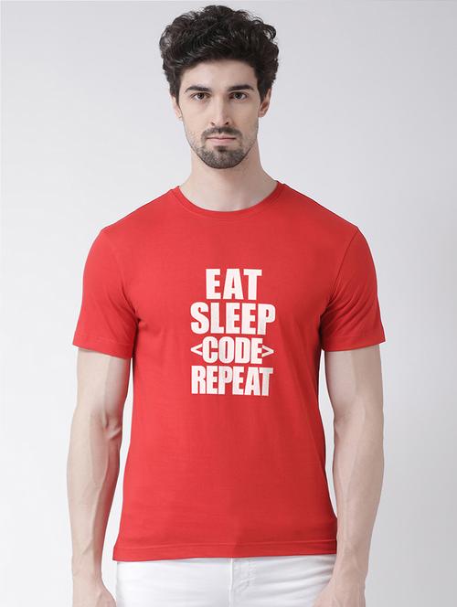 men round neck front print t-shirt - 20688148 -  Standard Image - 0