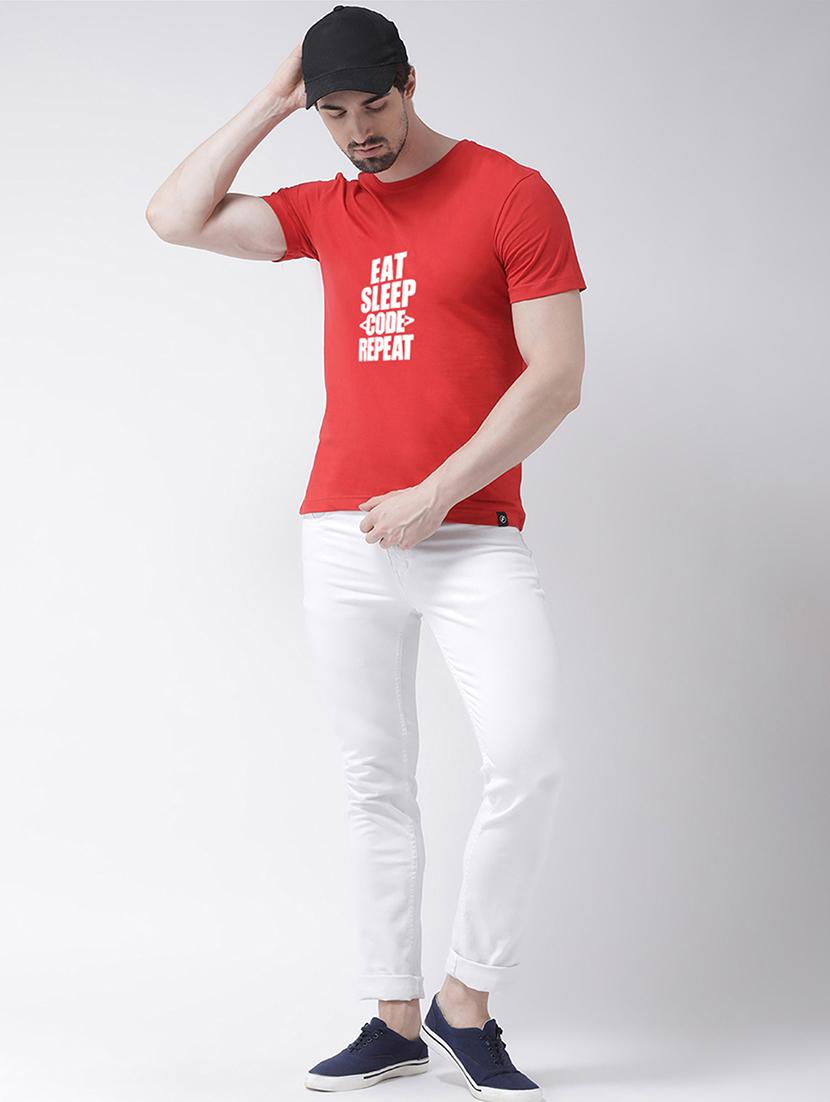 men round neck front print t-shirt - 20688148 - Standard Image - 3