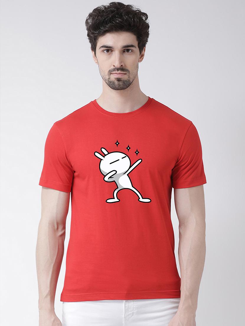 men round neck chest print t-shirt - 20688160 - Zoom Image - 0