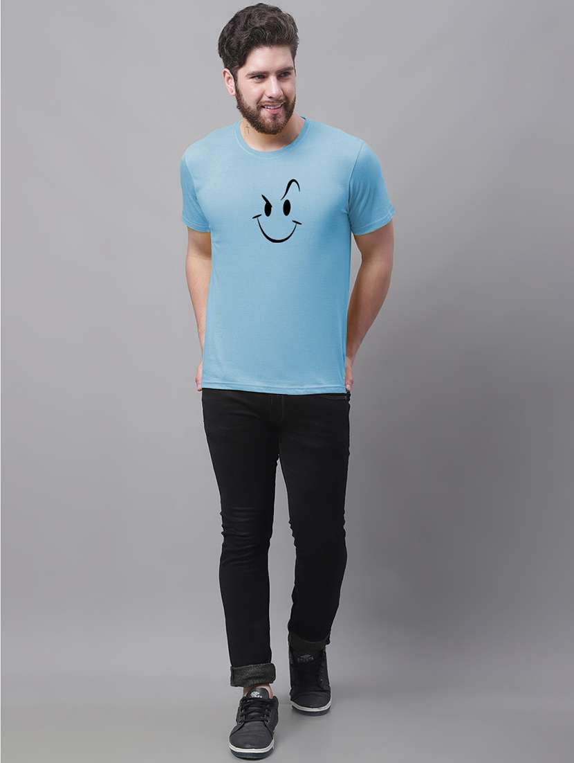 men round neck chest print t-shirt - 20688166 -  Standard Image - 3