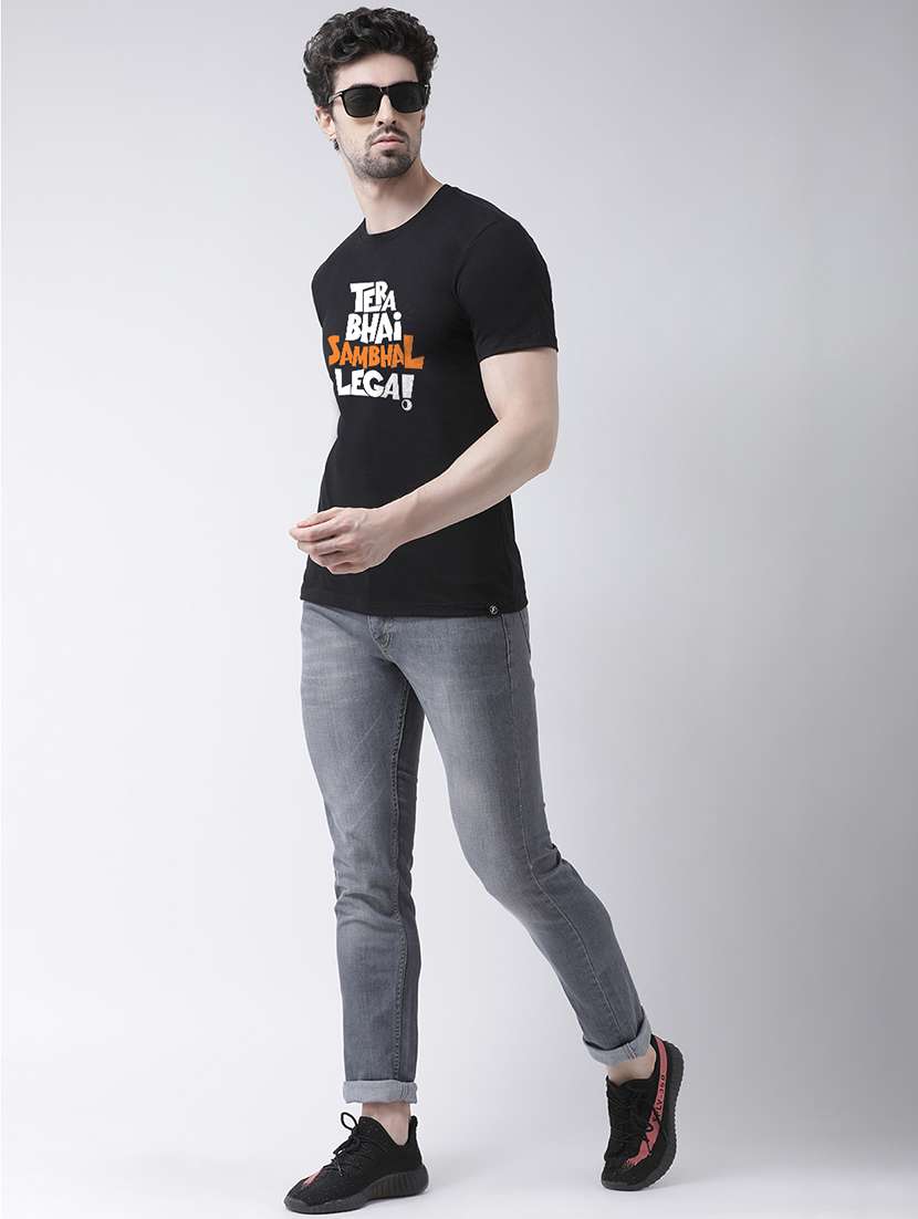 men round neck front print t-shirt - 20688167 - Standard Image - 3