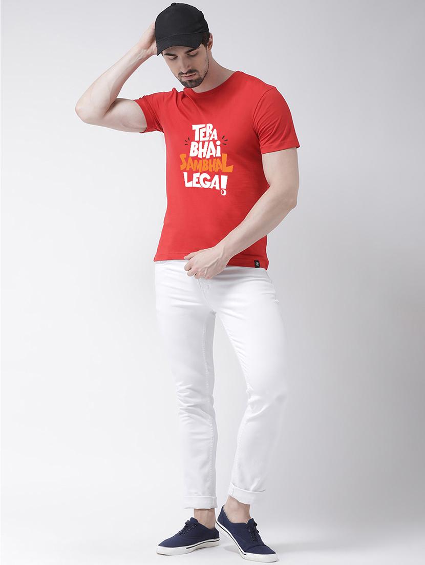 men round neck front print t-shirt - 20688168 - Standard Image - 3