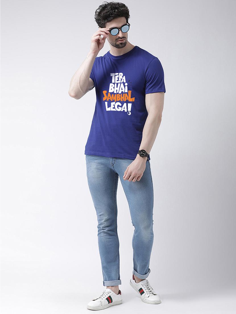 men round neck front print t-shirt - 20688169 - Standard Image - 3