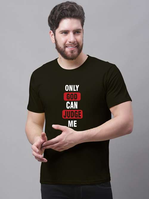 men round neck front print t-shirt - 20688197 - Standard Image - 0