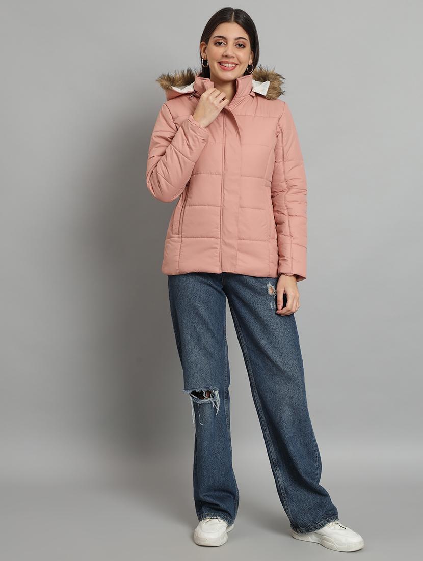 peach polyester quilted & padded jacket - 20688388 - Standard Image - 3