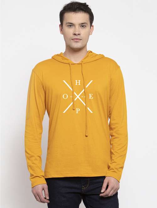 mustard cotton chest print sweatshirt - 20688400 -  Standard Image - 0