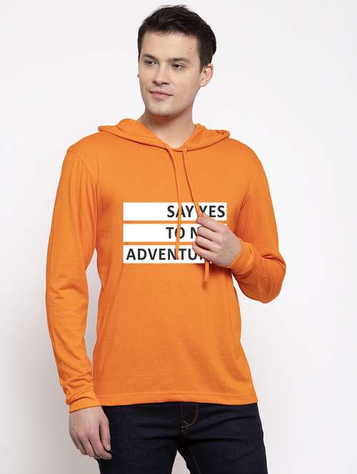 orange cotton chest print sweatshirt - 20688439 - Standard Image - 0