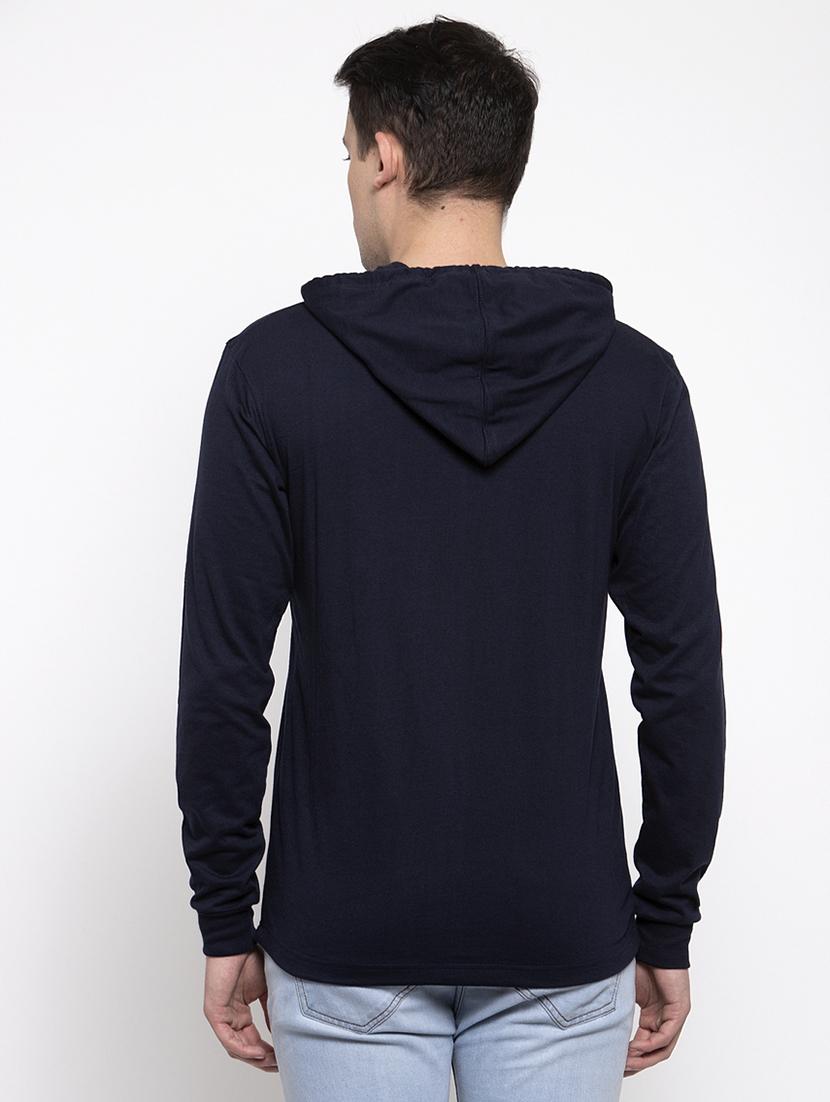 navy blue cotton chest print sweatshirt - 20688447 - Standard Image - 3