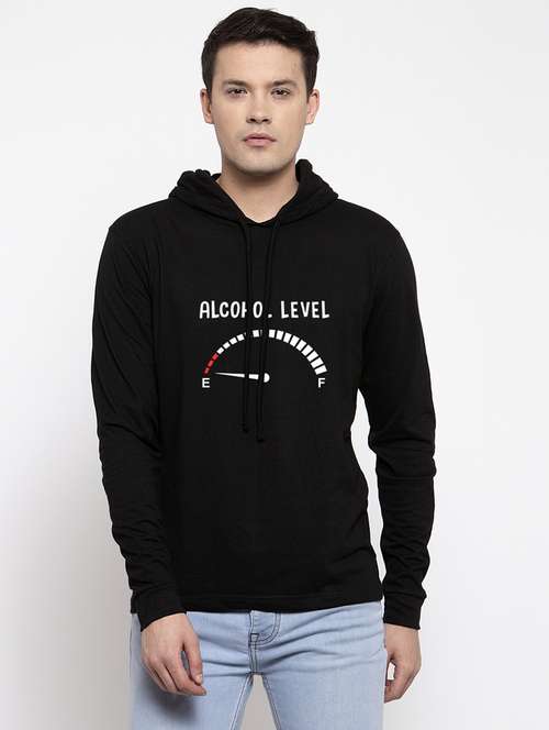 black cotton chest print sweatshirt - 20688448 - Standard Image - 0