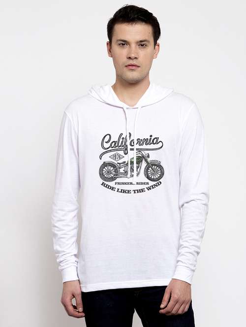 white cotton chest print sweatshirt - 20688474 -  Standard Image - 0