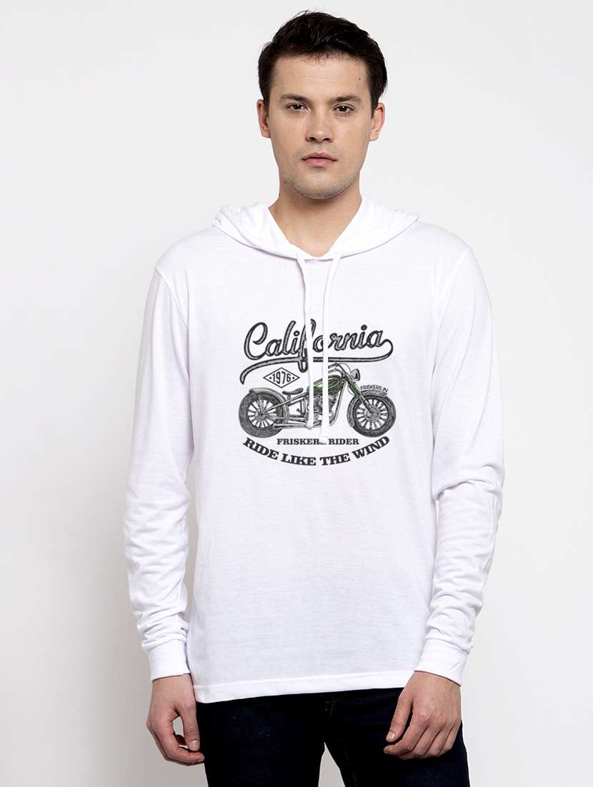 white cotton chest print sweatshirt - 20688474 -  Zoom Image - 0