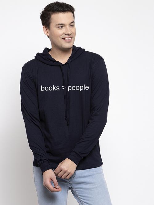 navy blue cotton chest print sweatshirt - 20688498 - Standard Image - 0